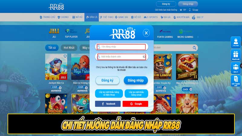 Chi tiết hướng dẫn đăng nhập RR88